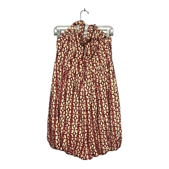 Anthropologie Tracy Reese Bubble Hem Halter Dress Linen/Cotton Blend Abstract - Picture 6 of 10